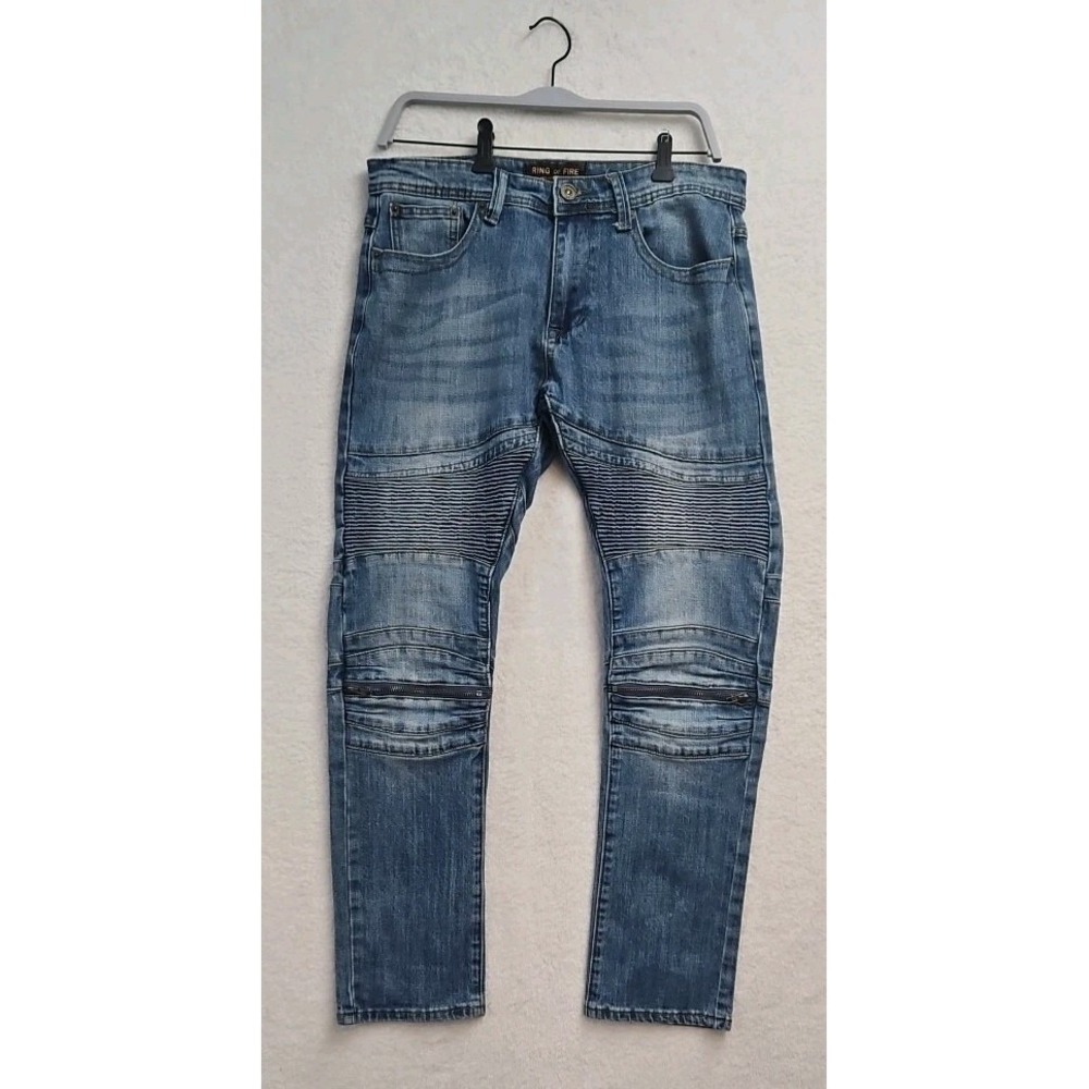 Ring of Fire Jeans Mens 32x30 Slim Fit Stretch Denim‎ Distressed Casual Pants